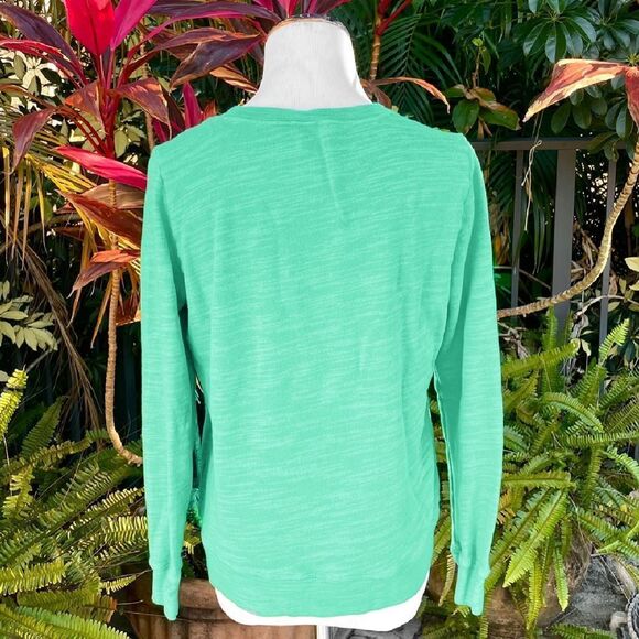 J. Crew Green "Vacation!" Crewneck Sweater - Picture 4 of 6